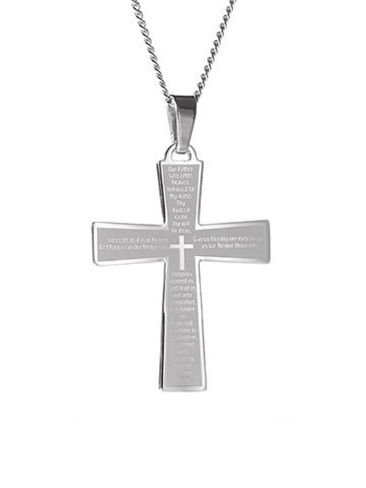 Men's Lord's Prayer Cross Necklace