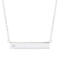 Simple Silver Birthstone Bar Necklace