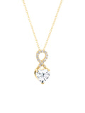 Gold Infinity Shaped Encrusted Birthstone Heart Necklace
