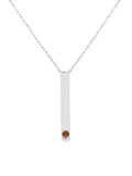 Silver Vertical Birthstone Bar Necklace