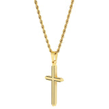 Rope Chain with Cross Pendant Necklace