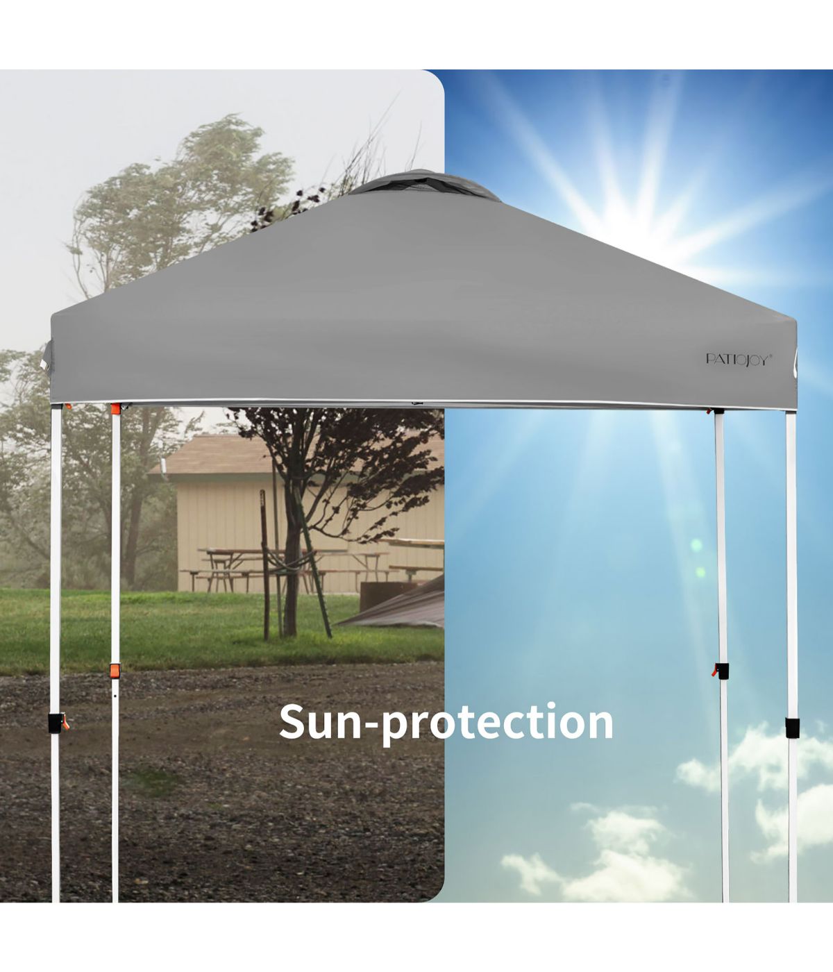 6x6 FT Pop Up Camping Sun Shelter Canopy Tent With Roller Bag Grey