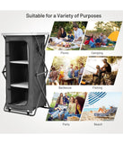 Folding Pop-Up Cupboard Compact Camping Storage Cabinet With Bag Gray