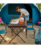 Portable Aluminum Camping Roll Up Table (4-6 Person) Brown