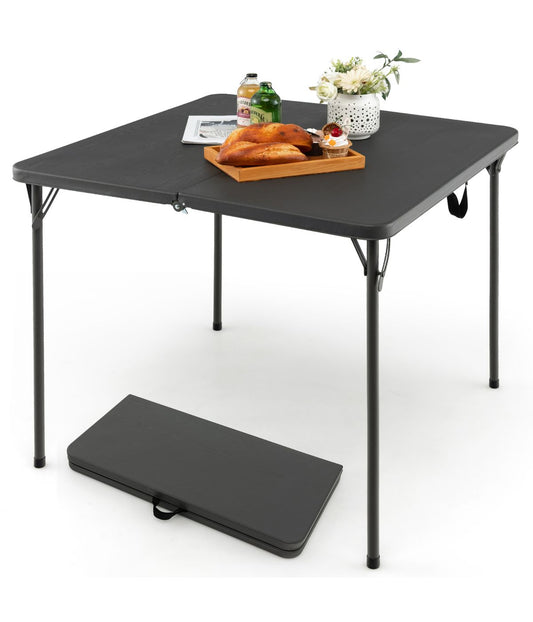 Folding Portable HDPE Camping Dining Table With Handle Grey