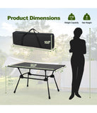 Heavy-Duty Aluminum Folding Camping Table With Carrying Bag Black