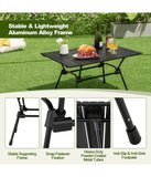 Heavy-Duty Aluminum Folding Camping Table With Carrying Bag Black