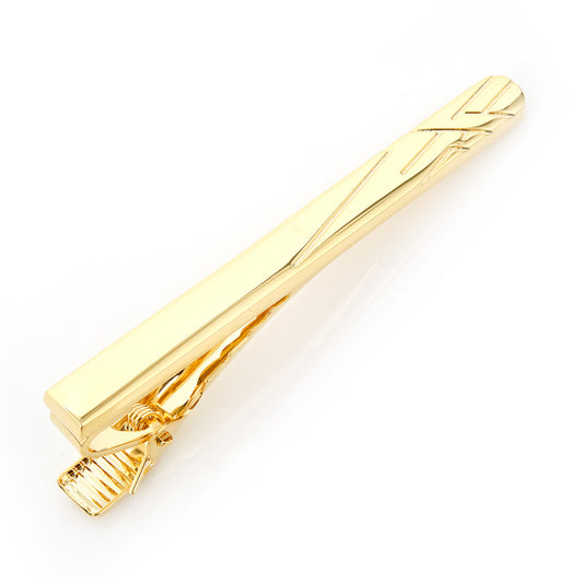 Gold-Etched-Lines-Tie-Clip-1