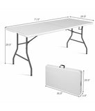 6' Folding Portable Plastic Dining Camp Table White