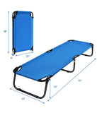 Folding Portable Military Cot Camping Bed Outdoor Sleeping Hiking Travel Blue