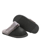 Ladies Classic suede Scuff slipper WAXED CHARCOAL