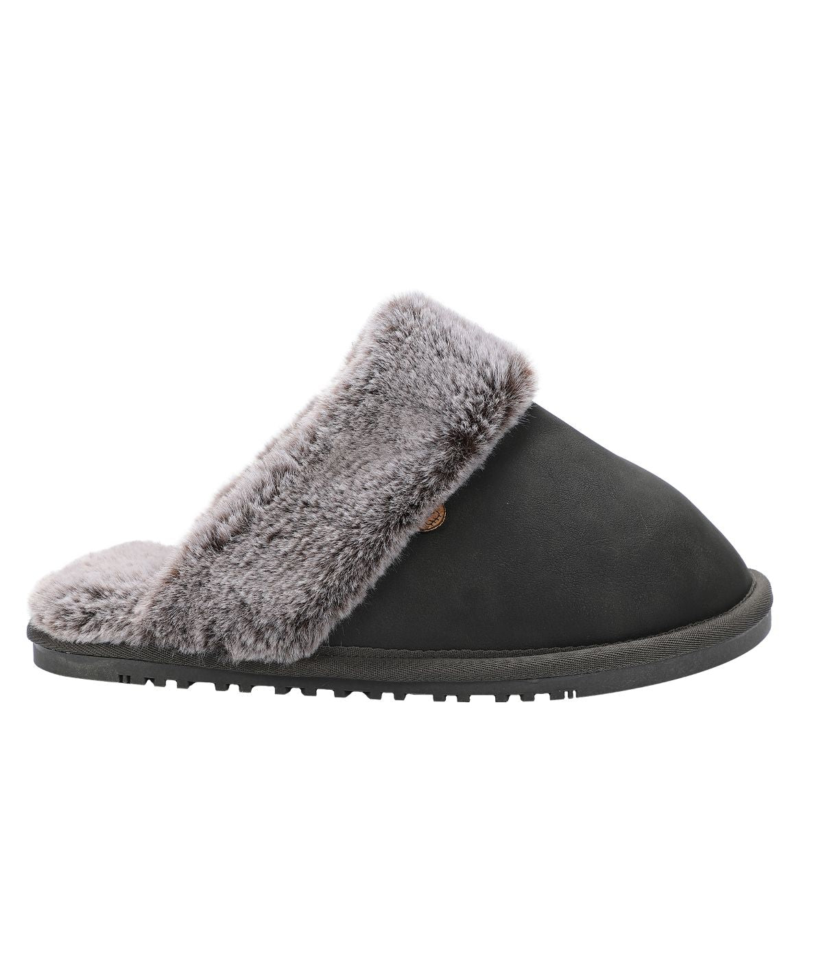 Ladies Classic suede Scuff slipper WAXED CHARCOAL