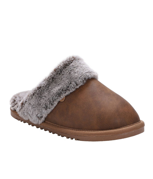 Ladies Classic suede Scuff slipper WAXED CHESTNUT