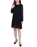 Long Sleeve Pleated Dress