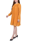 Long Sleeve Pleated Dress