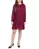 Long Sleeve Pleated Dress