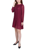 Long Sleeve Pleated Dress