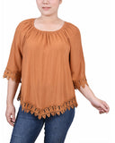 3/4 Sleeve Peasant Blouse 1