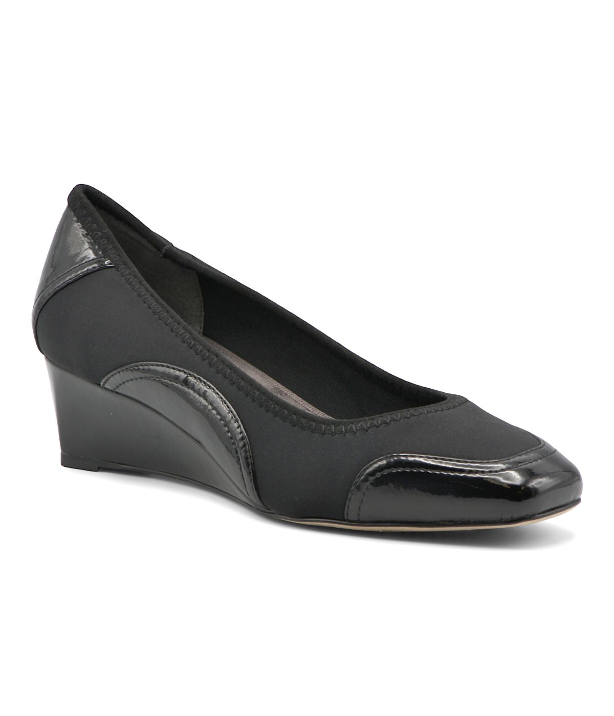 Peni Low Wedge Stretch Pump Black-Sp