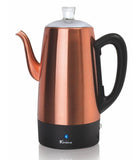 Electric Percolator 12 Cups Copper