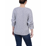 Long Sleeve Criss Cross Neck Pullover Top 2