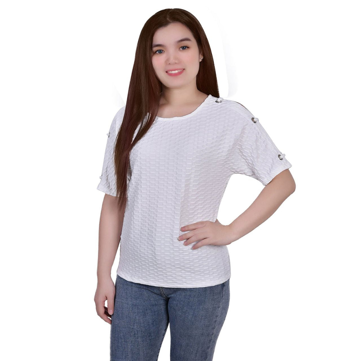 Petite Honeycomb Textured Grommet Top