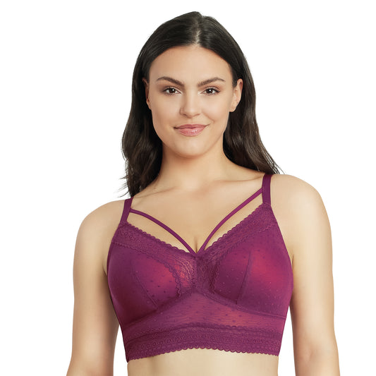 Mia Dot Wire-Free Padded Mesh Bralette-Blackberry-30C-1