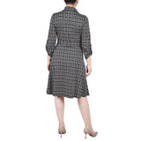 3/4 Sleeve Roll Tab Shirtdress 2