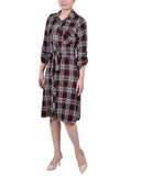 3/4 Sleeve Roll Tab Shirtdress 2