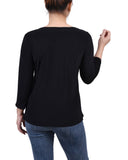 3/4 Sleeve Cutout Top 2