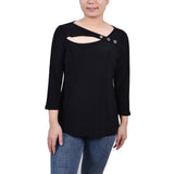 3/4 Sleeve Cutout Top 2