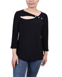 3/4 Sleeve Cutout Top 2