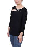 3/4 Sleeve Cutout Top 2