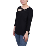 3/4 Sleeve Cutout Top 2