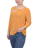 3/4 Sleeve Cutout Top 2