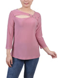 3/4 Sleeve Cutout Top 2