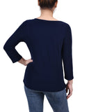 3/4 Sleeve Cutout Top 2