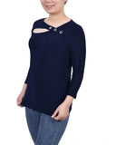 3/4 Sleeve Cutout Top 2