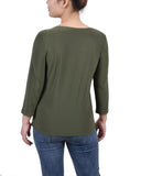 3/4 Sleeve Cutout Top 2