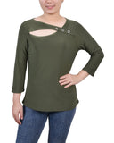 3/4 Sleeve Cutout Top 2