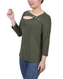 3/4 Sleeve Cutout Top 2