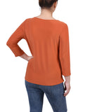 3/4 Sleeve Cutout Top 2