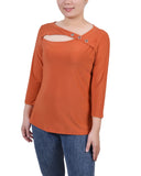 3/4 Sleeve Cutout Top 2