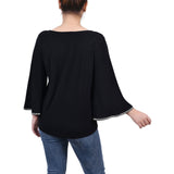 3/4 Bell Sleeve Top With Stones 2