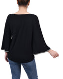 3/4 Bell Sleeve Top With Stones 2