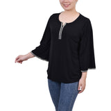 3/4 Bell Sleeve Top With Stones 2