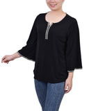 3/4 Bell Sleeve Top With Stones 2