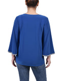 3/4 Bell Sleeve Top With Stones 2