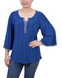 3/4 Bell Sleeve Top With Stones 2