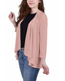 Petite 3/4 Sleeve Solid Cardigan